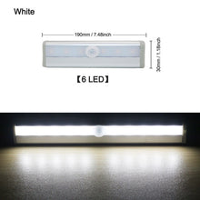 Load image into Gallery viewer, 6/10 LEDs PIR LED Motion Sensor Light Cupboard Wardrobe Bed Lamp LED Under Cabinet Night Light For Closet Stairs Kitchen