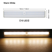 Load image into Gallery viewer, 6/10 LEDs PIR LED Motion Sensor Light Cupboard Wardrobe Bed Lamp LED Under Cabinet Night Light For Closet Stairs Kitchen
